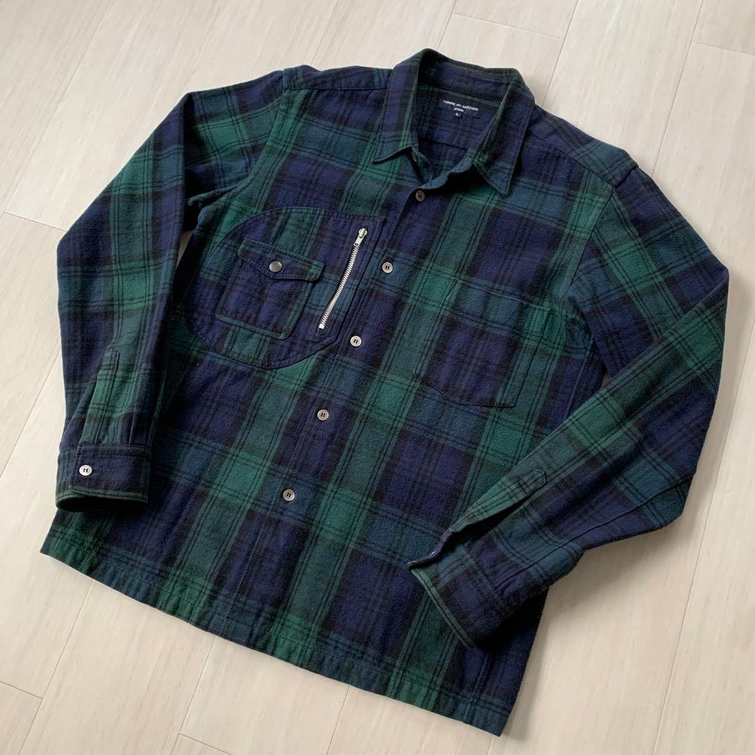 00s コムデギャルソン　ブラックウォッチ　ネルシャツ　切り返しパターン