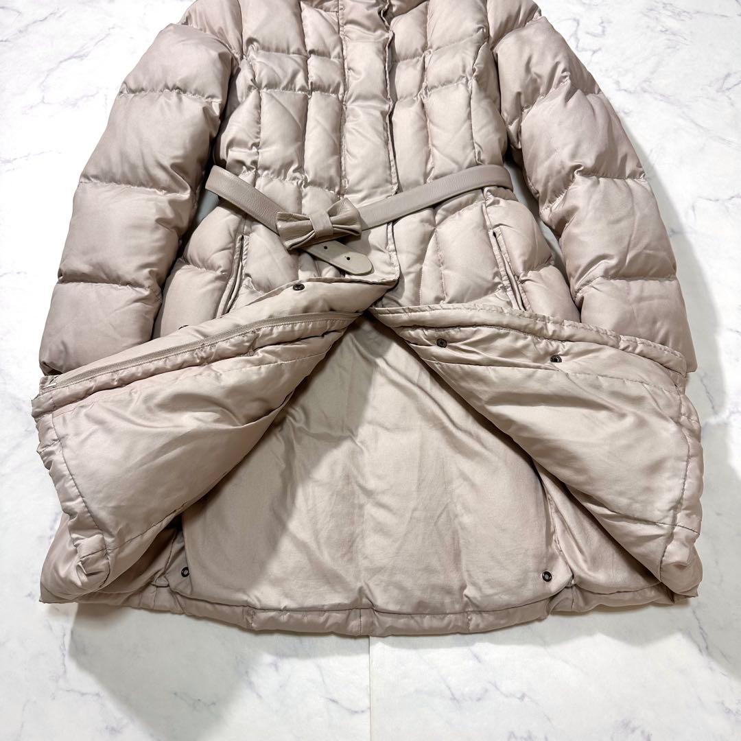 大きめサイズ Max&Co ダウンロングコート リボンベルト付き　L