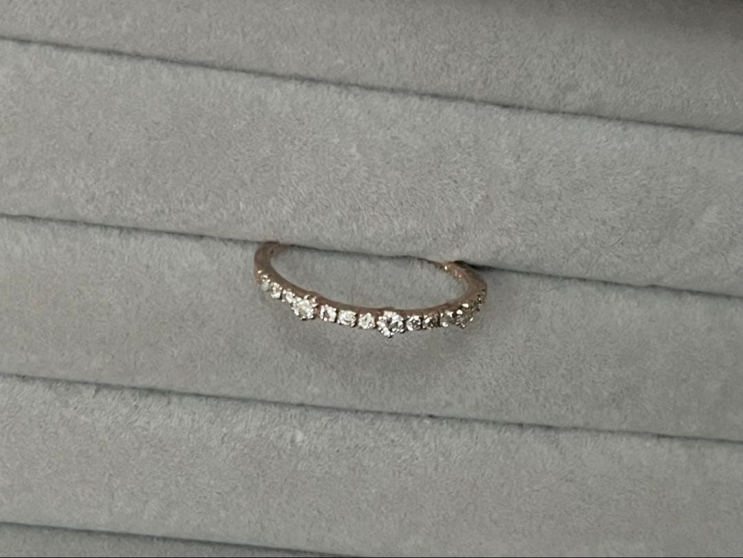 最終K10PGダイヤモンドリング　ハーフエタニティ