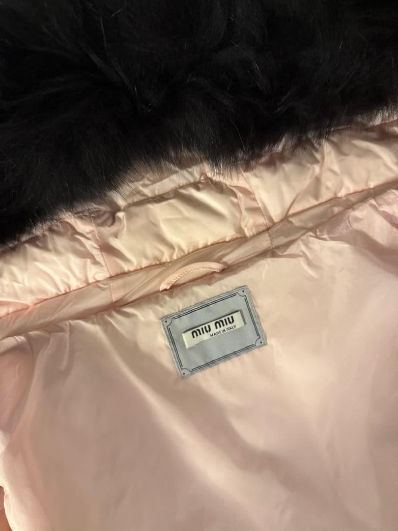 miu miu リアルファーダウンコート ピンク36