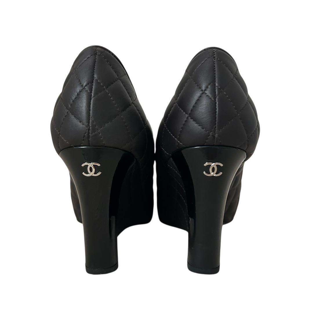 美品 CHANEL シャネル マトラッセ ココマーク パンプス 黒 24cm