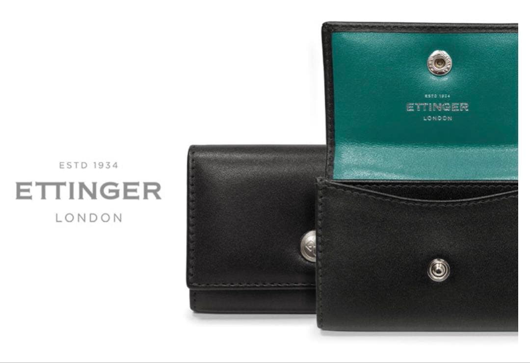 【未使用】ETTINGER エッティンガー 小銭入れ ブラック×ターコイズ