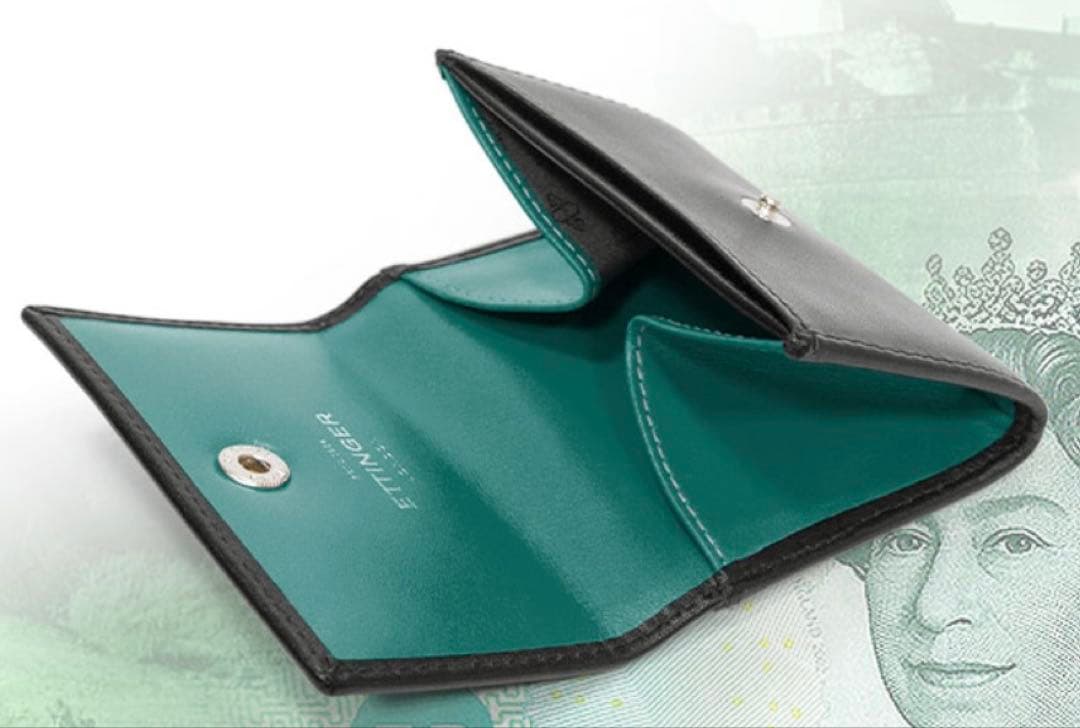 【未使用】ETTINGER エッティンガー 小銭入れ ブラック×ターコイズ