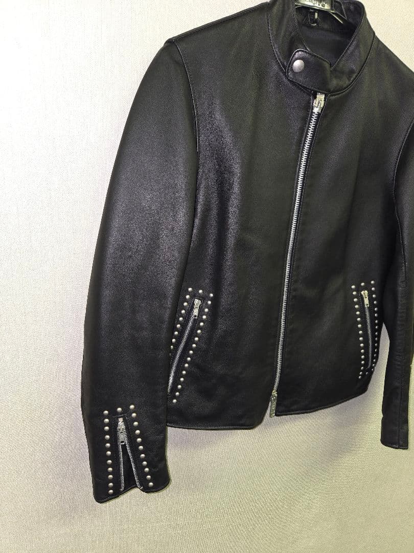 ★値下げ★美品★JAMES GROSE 英国製 ラムレザー シングルライダース