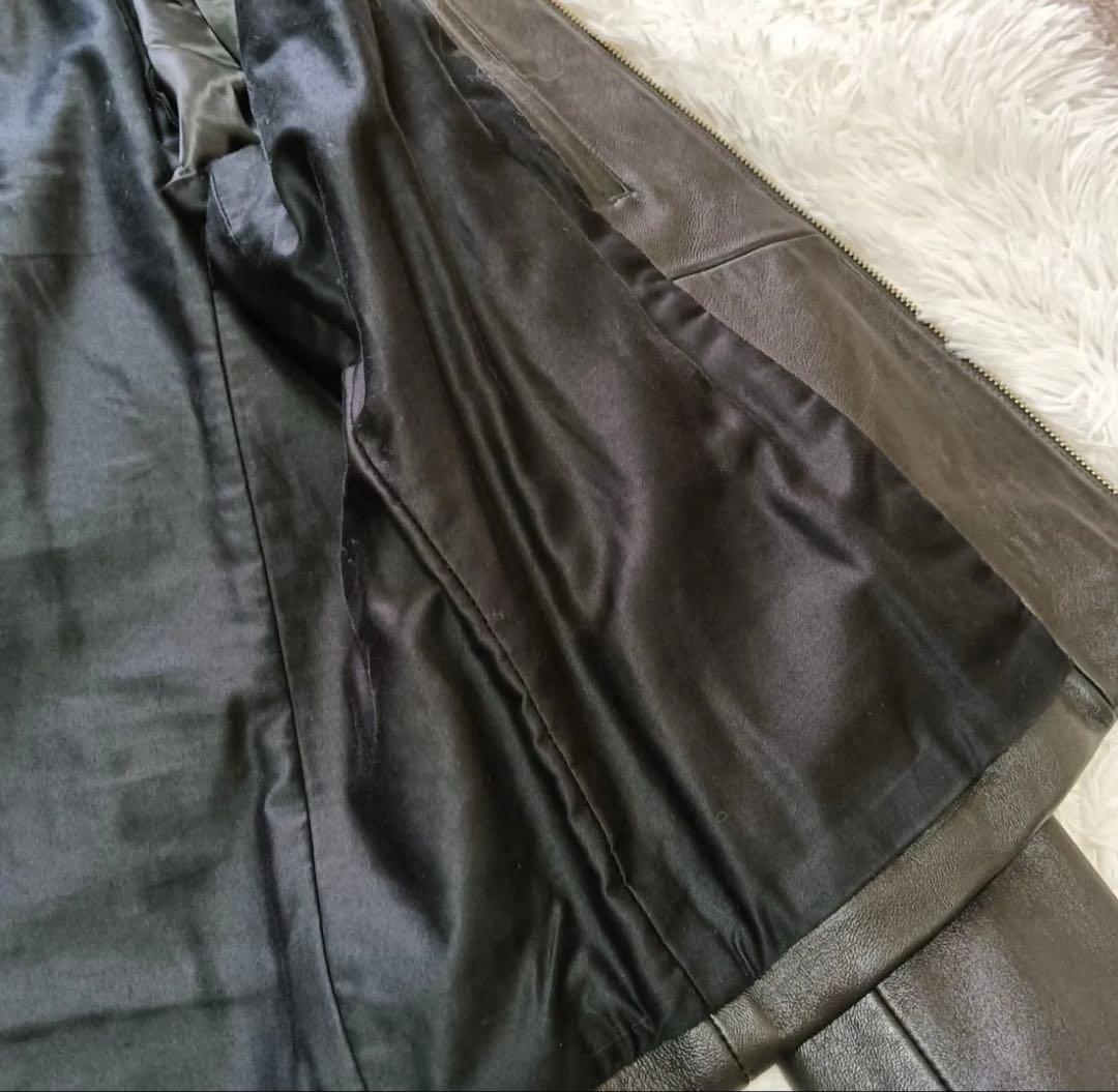 【極美品】ナノユニバース 本革 ラムレザー ライダースジャケット シングル L