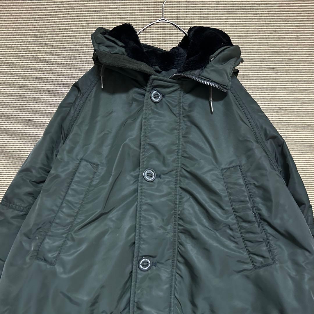 【ノースフェイス】ダウンジャケット モッズコート　MA1　刺繍　カーキーC5