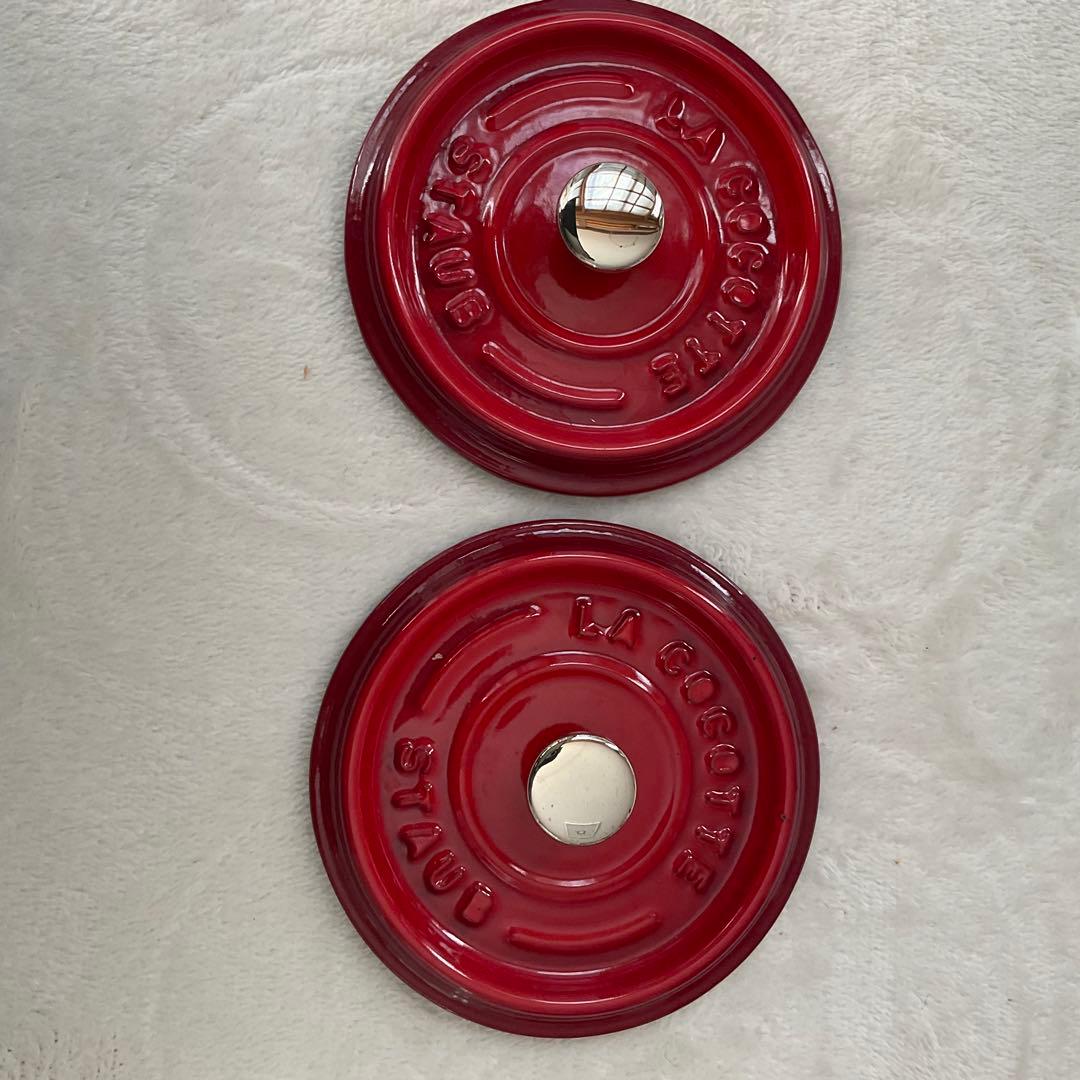 ストウブ ココット10cm 2個 チェリーレッド　 未使用・説明書付