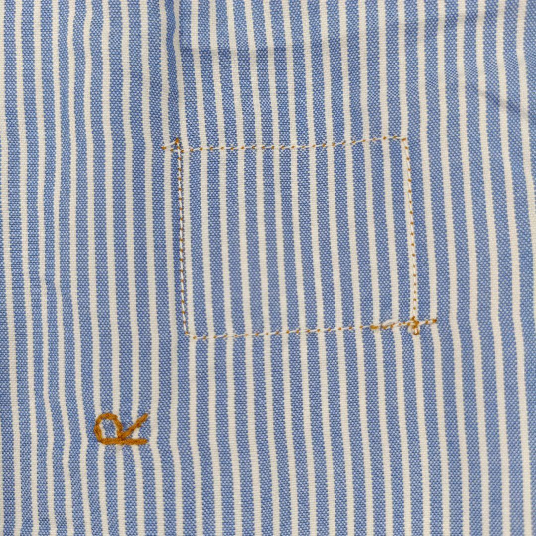 極美品✨45R現行　薄オックスの908ローファーシャツ　3　ブルー　近年モデル