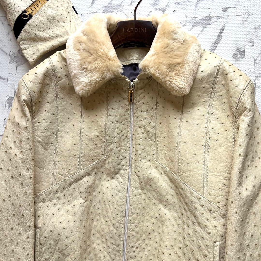 世界最高峰✨ZILLI ジリー ミンクファー襟 総オーストリッチジャケット 52