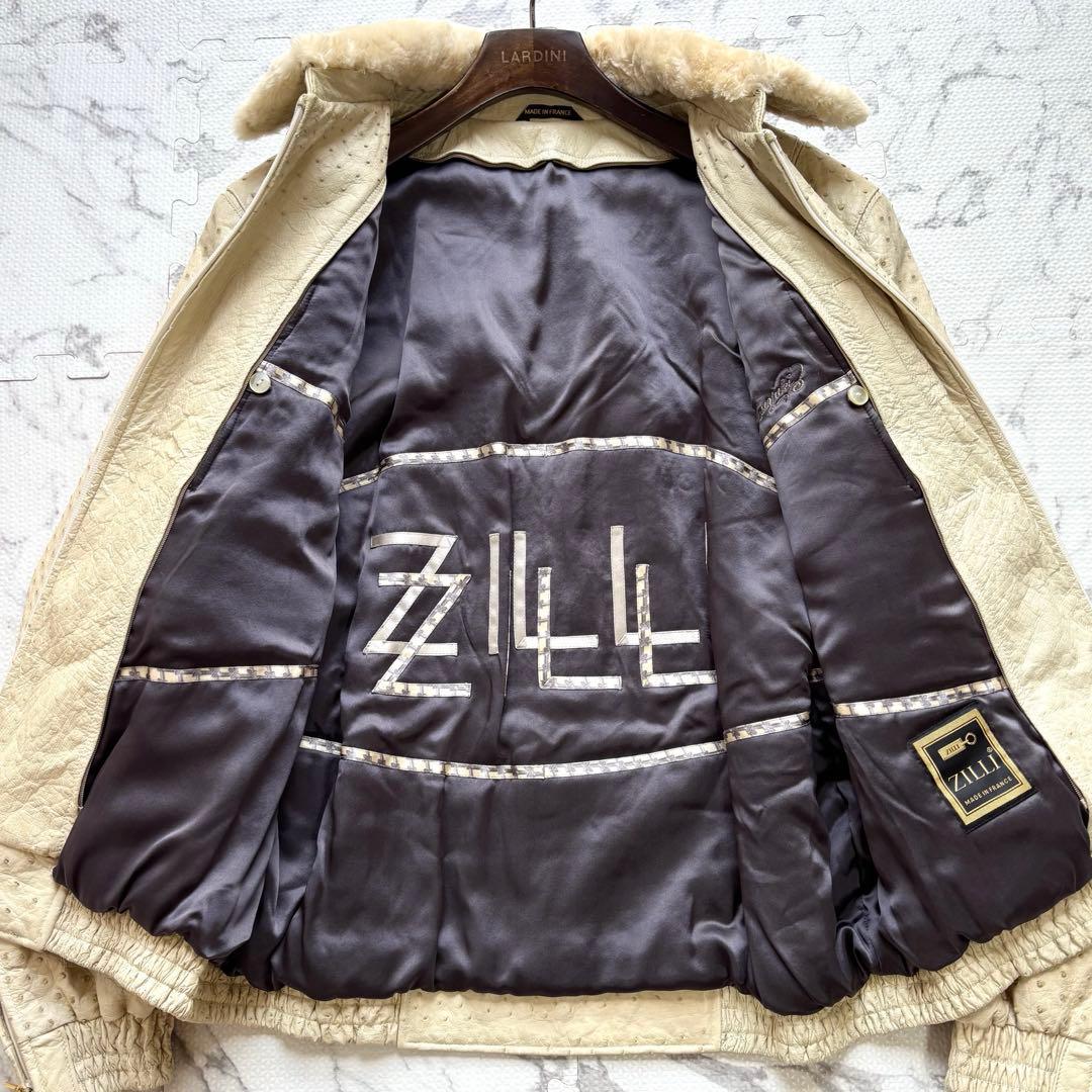 世界最高峰✨ZILLI ジリー ミンクファー襟 総オーストリッチジャケット 52