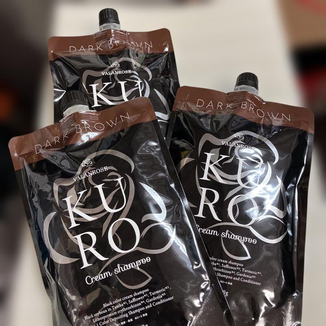 バランローズ KURO クリームシャンプー ダークブラウン 400g×3個セット