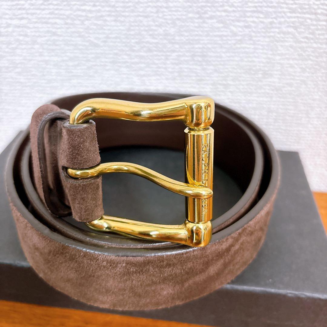 RALPH LAUREN ラルフローレン スエード ベルト ゴールドバックル