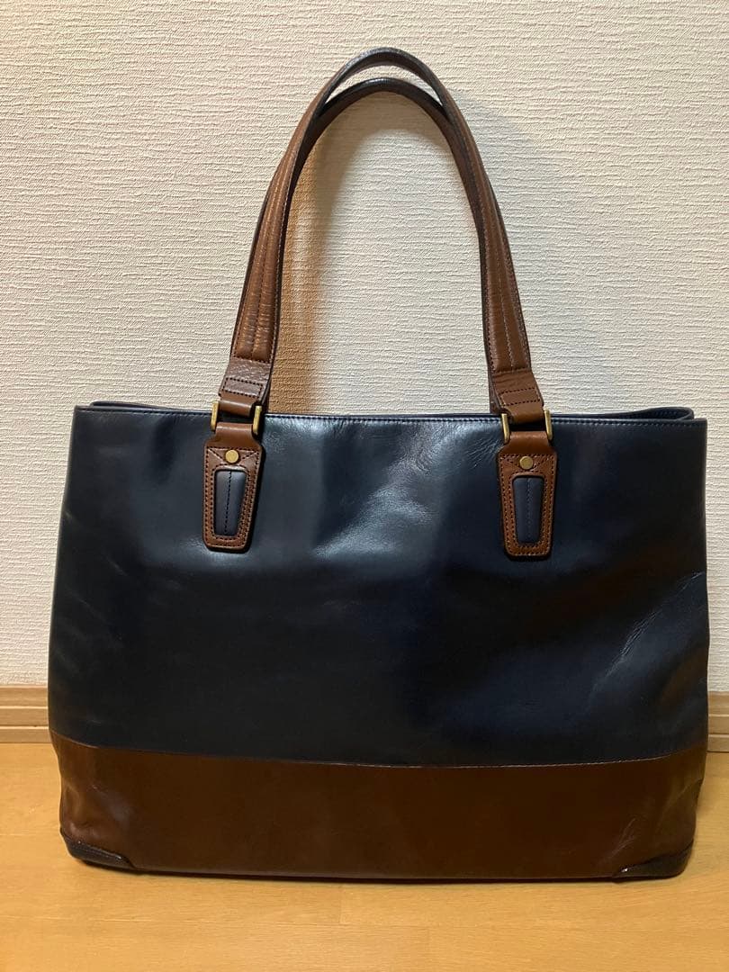 【美品】master-piece トートバッグ ネイビー ブラウン