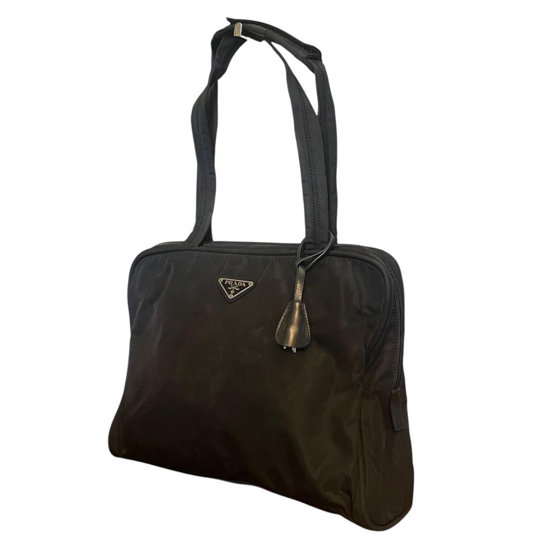 PRADA 三角ロゴ 南京錠付き トートバッグ ナイロン