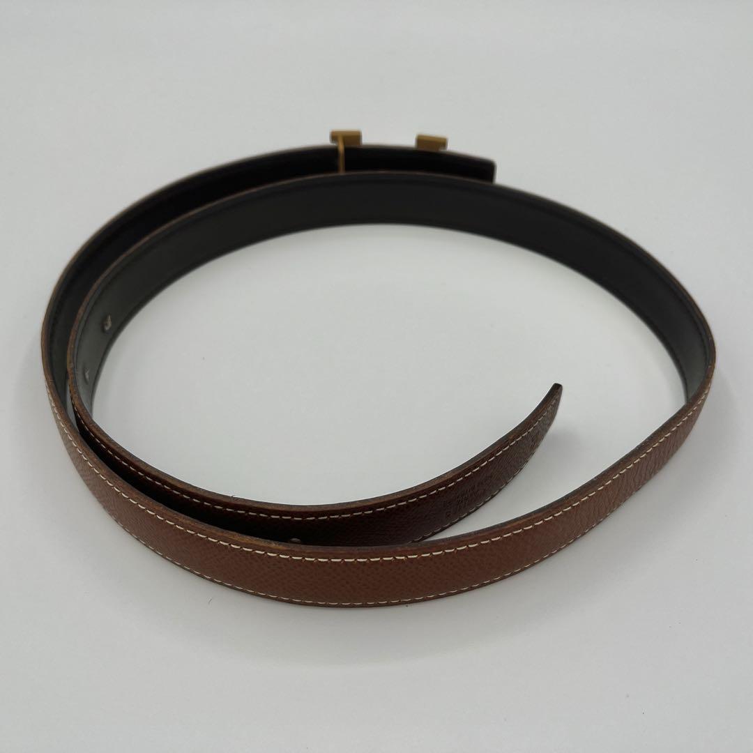 HERMES エルメス　ベルト　レザー　Hバッグル　箱・保存袋付き