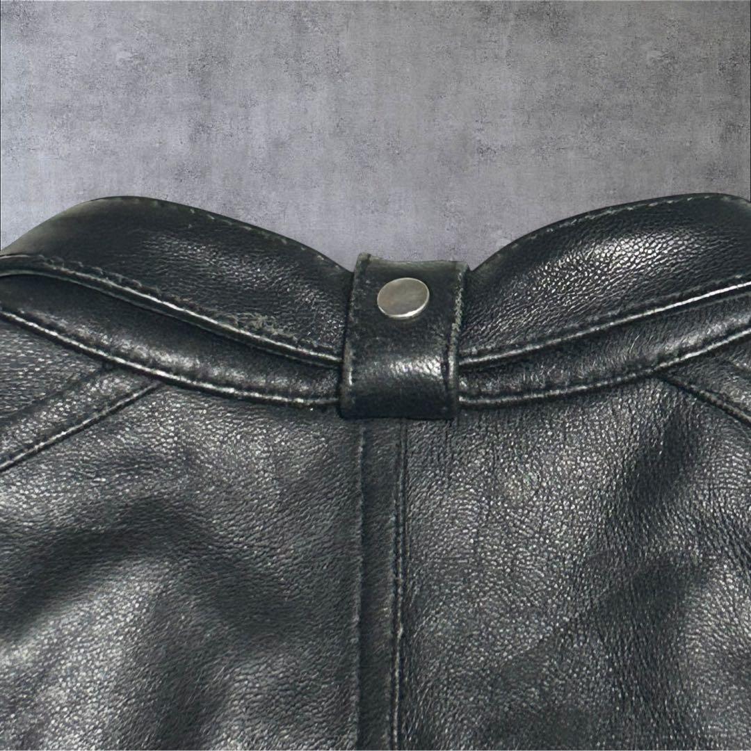 【美品】ジャックローズ シングルライダース ラムレザー ブラック Lサイズ