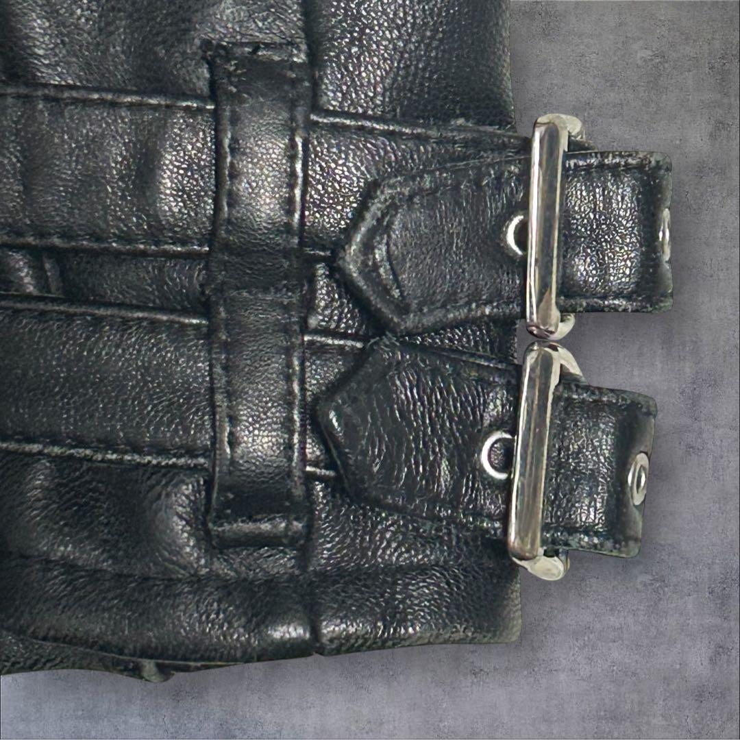 【美品】ジャックローズ シングルライダース ラムレザー ブラック Lサイズ