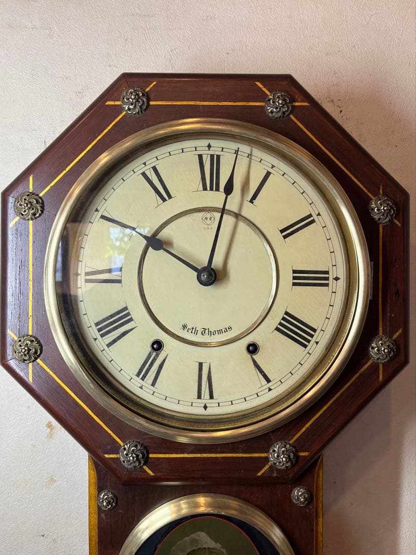 セストーマス　柱時計　古時計　振り子　ゼンマイ　アンティーク　レトロ　精工舎