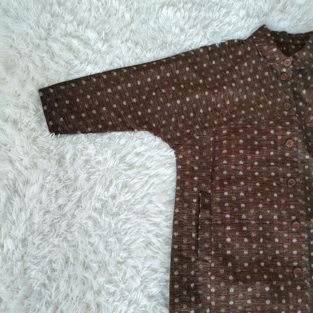 【未使用】かすりの里 久留米絣ラグランコー ト坂田織物 ゆったりサイズ