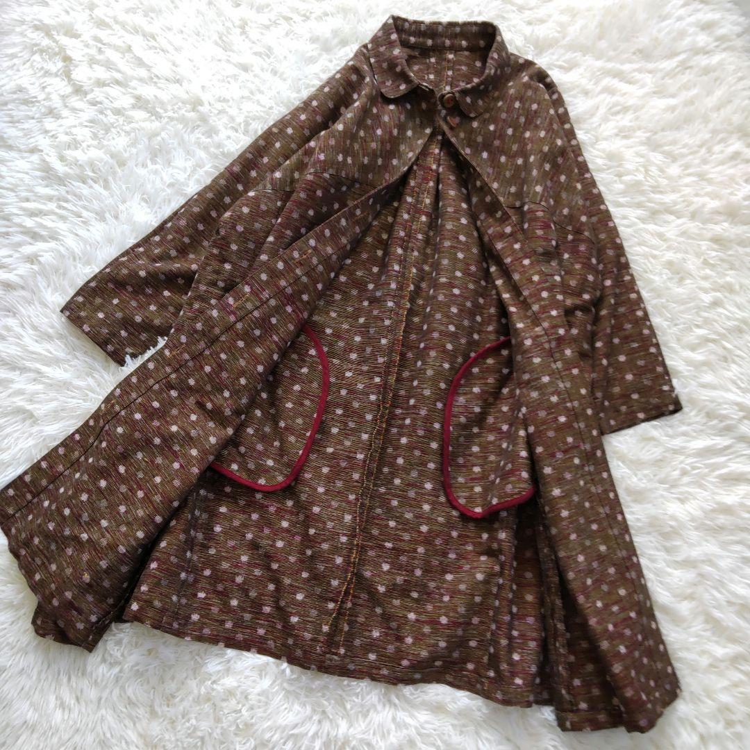 【未使用】かすりの里 久留米絣ラグランコー ト坂田織物 ゆったりサイズ
