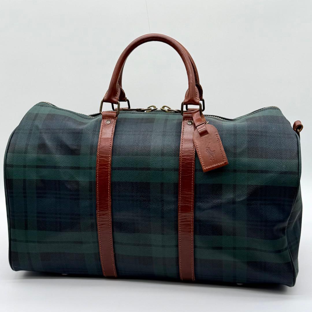 【美品】RalphLauren タータンチェック ボストンバッグ ヴィンテージ