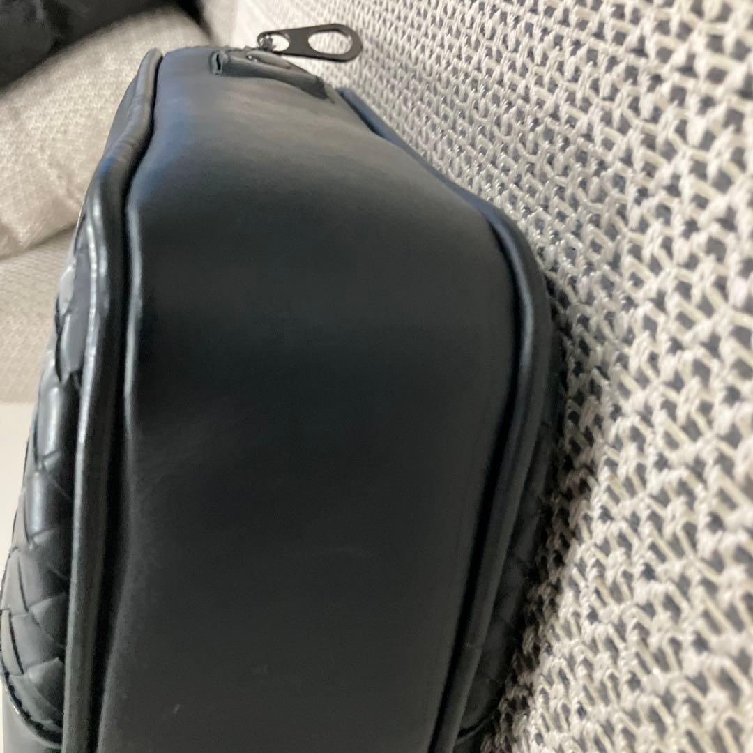 ブラックレザー編み込みビジネスバッグ