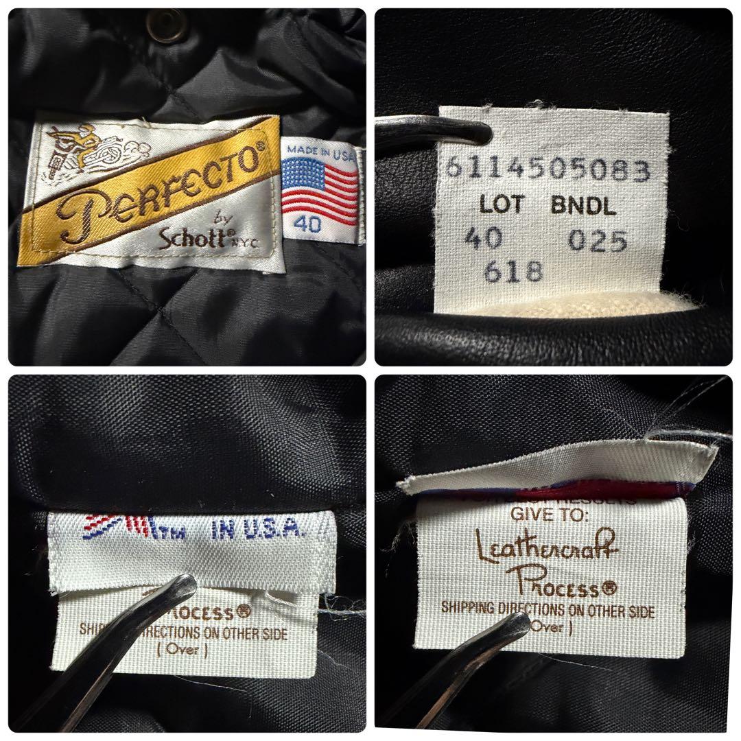 極美品■schott ライダースジャケット　ダブル　618 本革　40