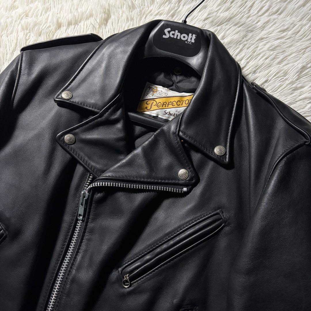 極美品■schott ライダースジャケット　ダブル　618 本革　40