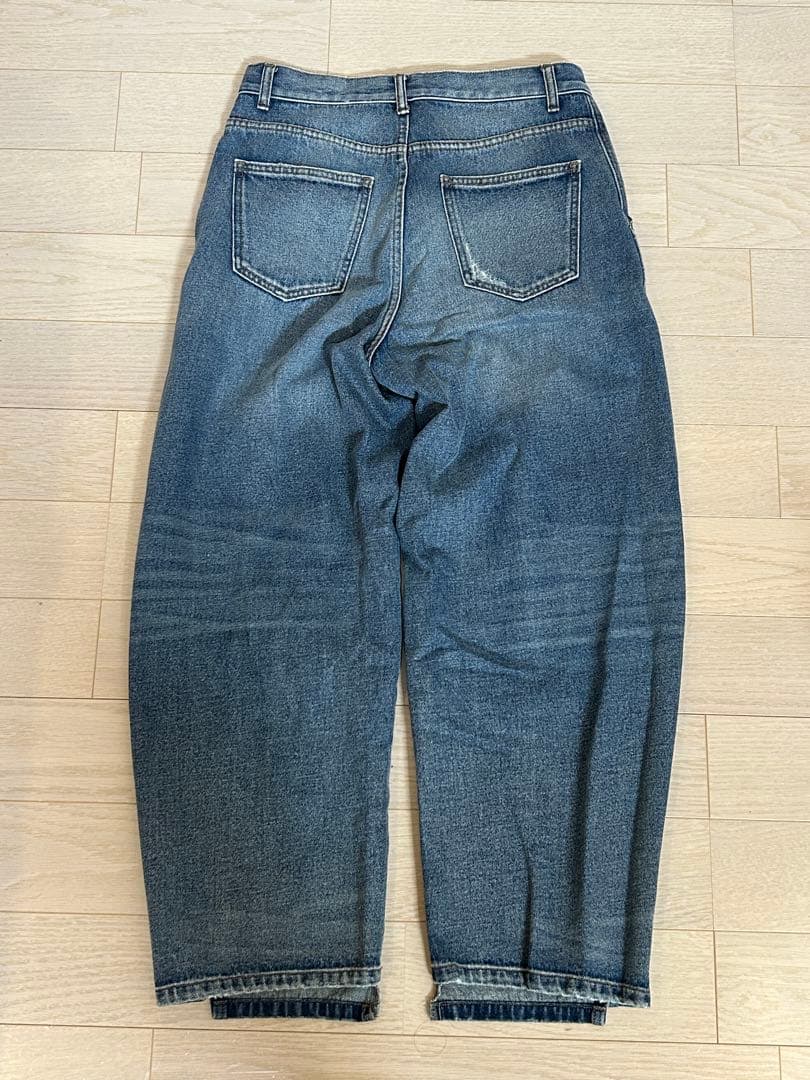 YENN ダークブルー ハイウエストデニム