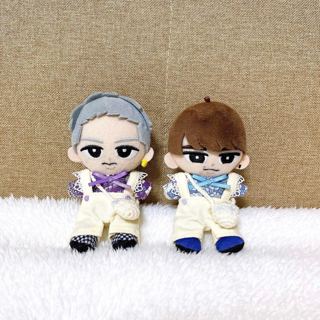 ゆず/チルぬい服[コーデュロイ2点]青・紫[グレンチェック3点] 黒・茶