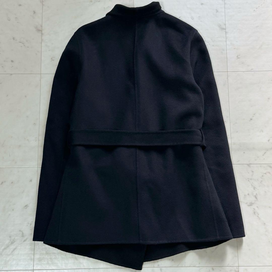 美品 JOSEPH ベルテッドダブルフェイスコート カシミヤ混 バイカラー 38