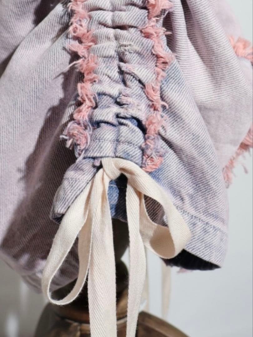 rurumu: ルルムウ drawstring denim pants ピンク