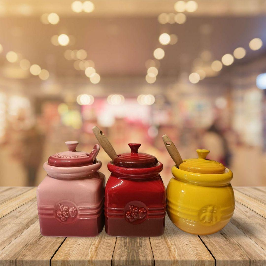 LE CREUSET ルクルーゼ ハニーポット ジャムポット 3点セット