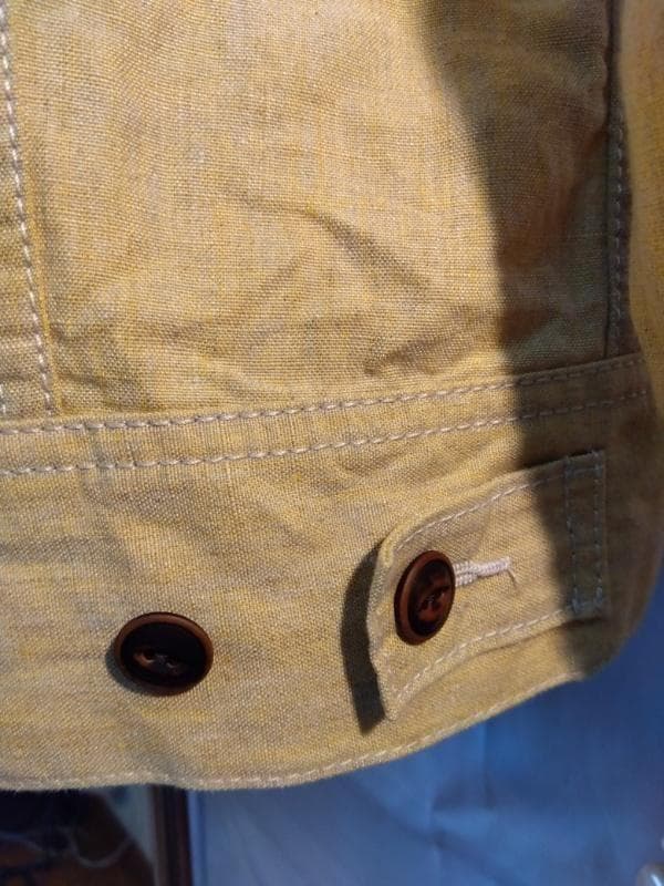 かこちゃん専用【新品】45R　黄色ジャケット　星3つサイズL　麻１００％　釦にR