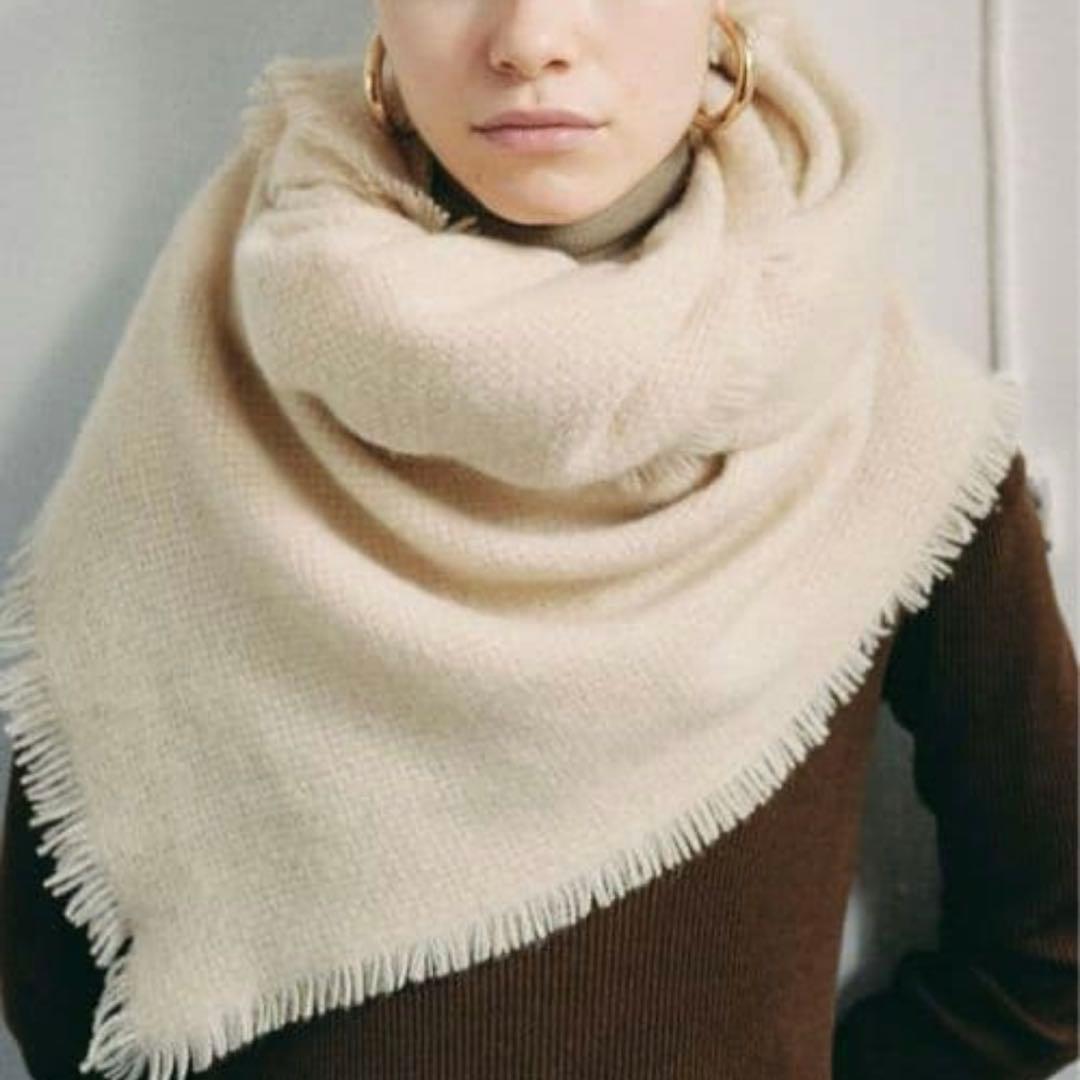 ASAUCE MELER アソースメレ　カシミヤバスケットフリンジストール