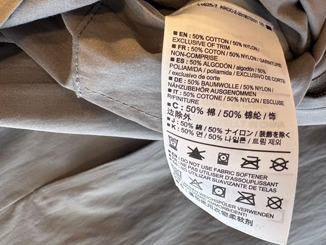 美品！ヴェイランス　コンポーネントオーバーシャツ　M ジップシャツ　グレー