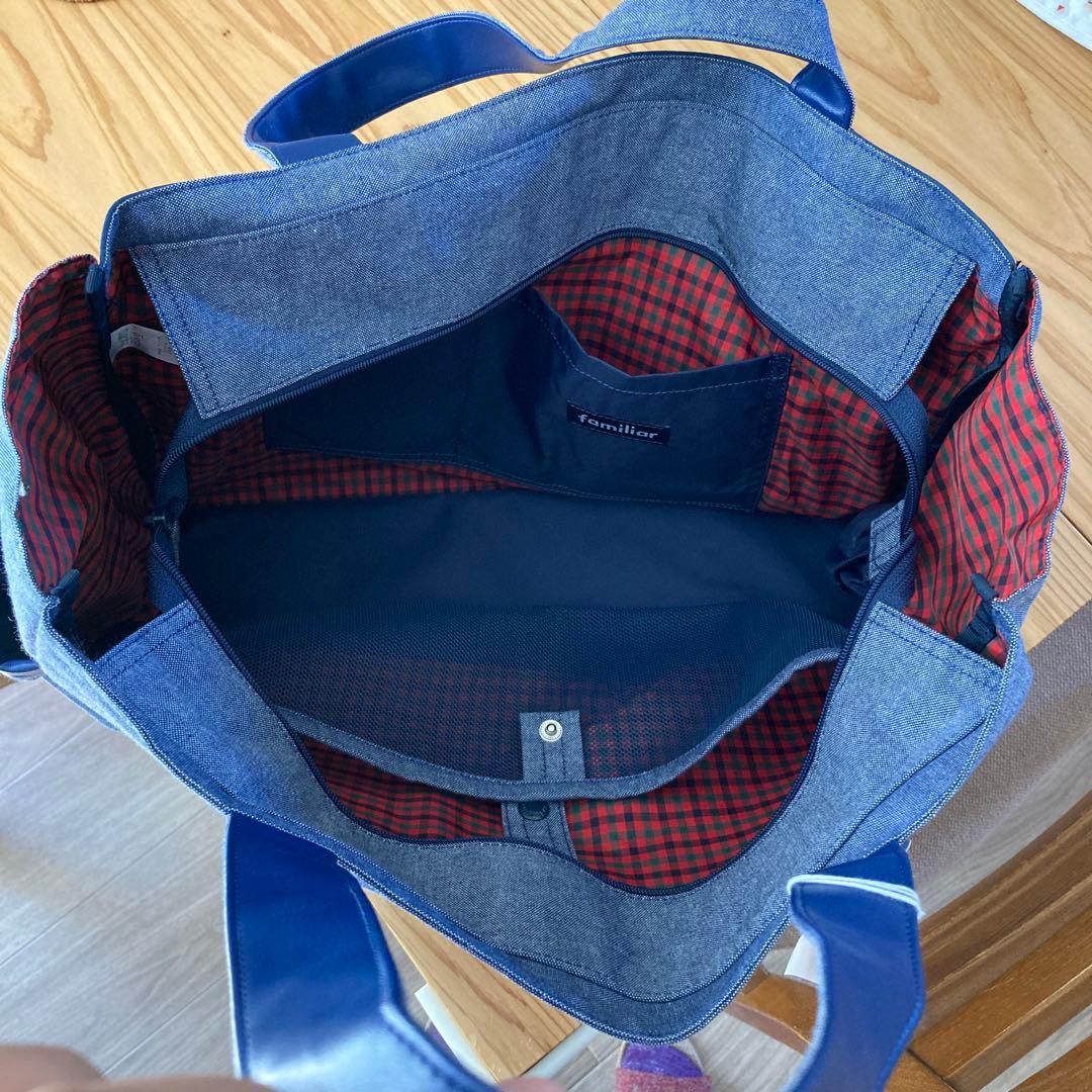 【Familiar ファミリア】マザーズバッグ ネイビー グレー