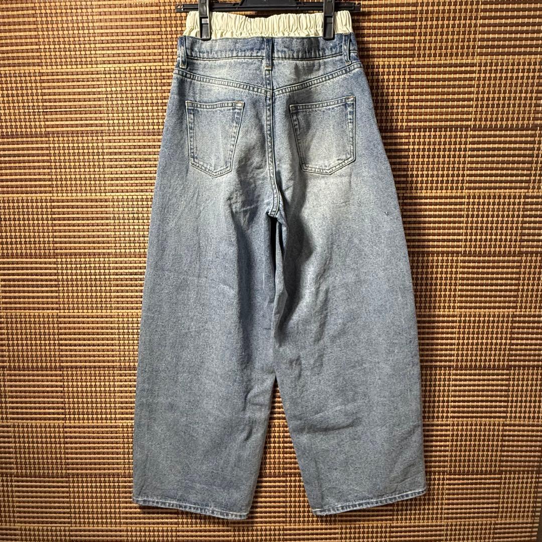 【TODAYFUL】ウエストレイヤード デザインワイドデニム