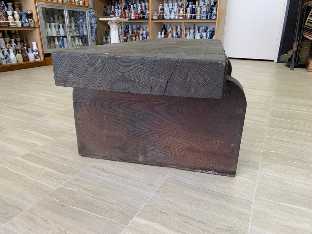 木製文机 ダークブラウン 2引き出し