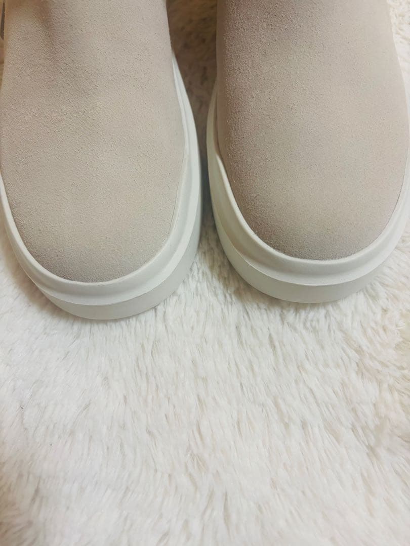 Cole Haan スエード ムートンブーツ ライトグレー