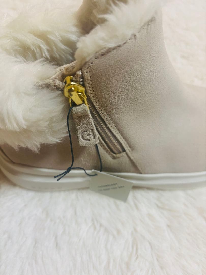 Cole Haan スエード ムートンブーツ ライトグレー