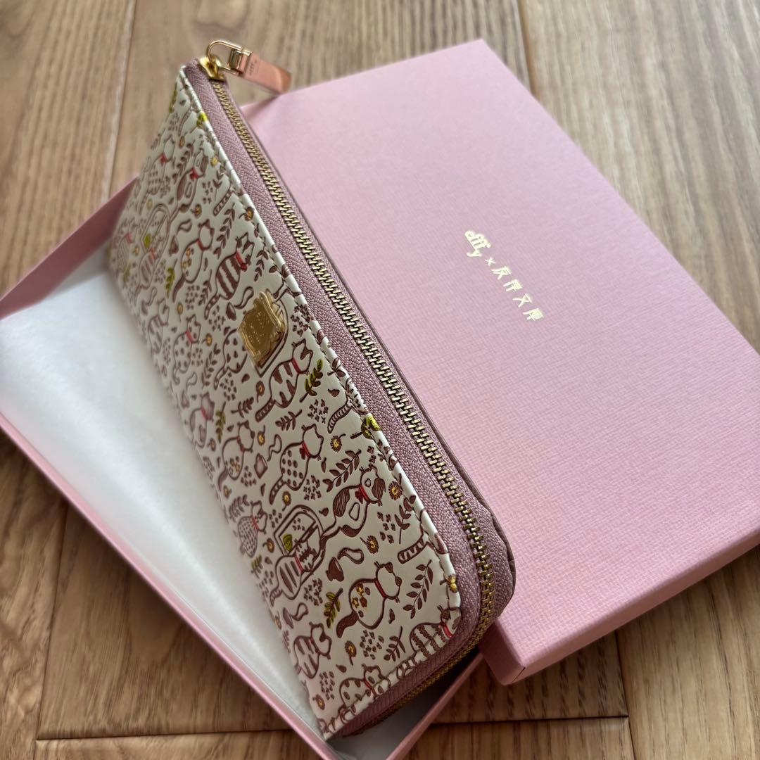 新品未使用❗️友禅文庫 × efffy 猫柄/ 牛革 / 箱・ノベルティ付き