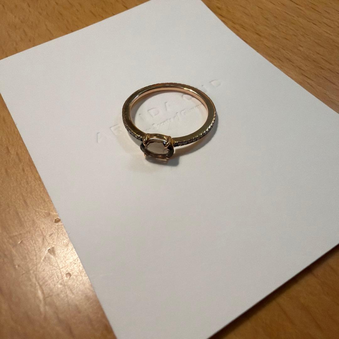 美品ARTIDA OUD スモーキークォーツ エタニティリングブラウン15号