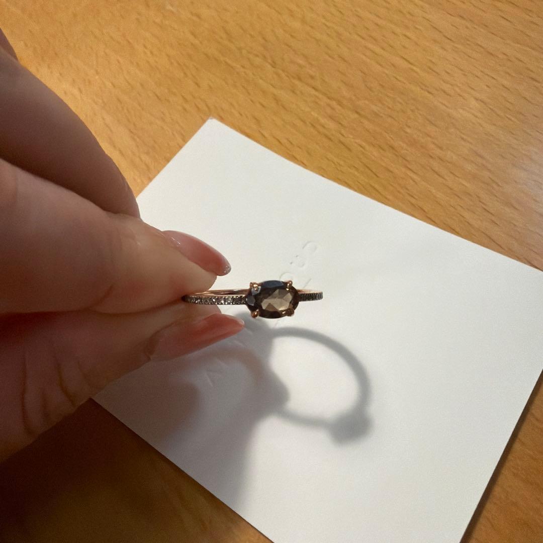 美品ARTIDA OUD スモーキークォーツ エタニティリングブラウン15号