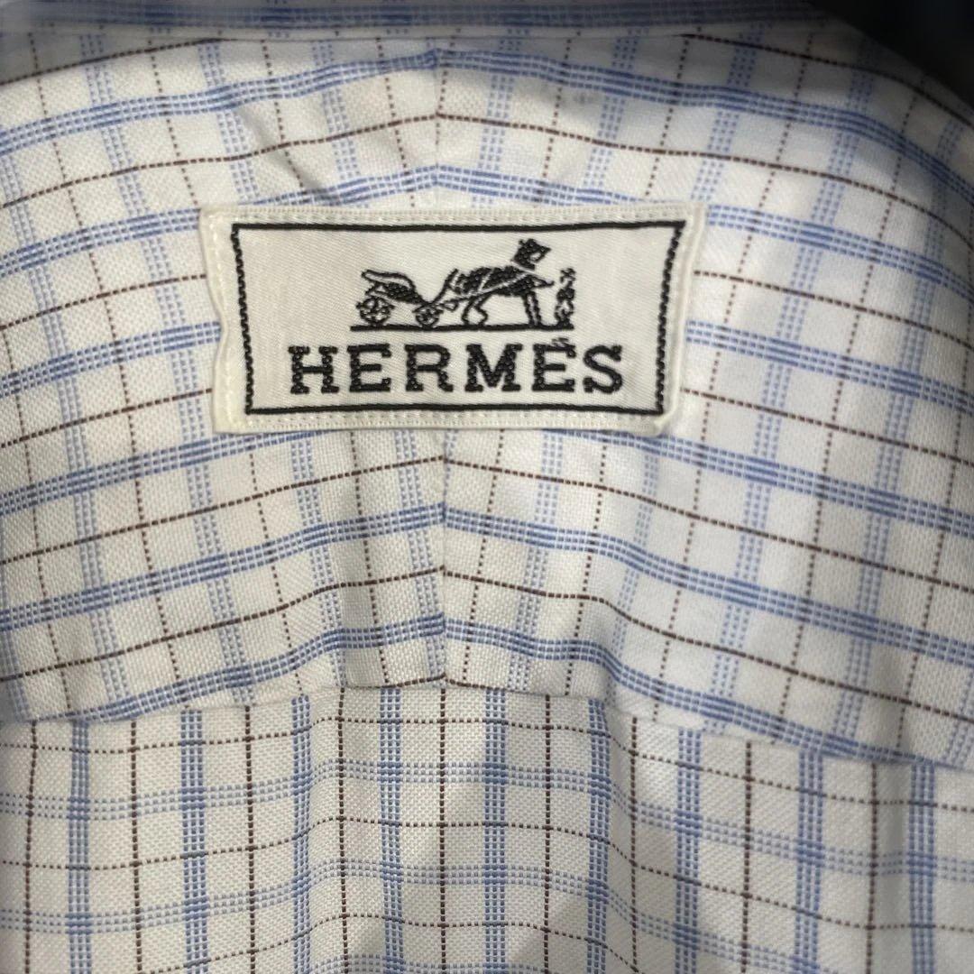HERMES セリエ チェック柄 長袖シャツ　エルメス