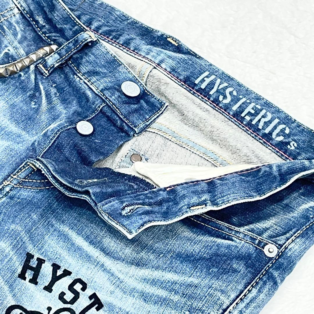 ヒステリックグラマー　ヒスガール　プリント　スタッズ　デニム　総柄　S