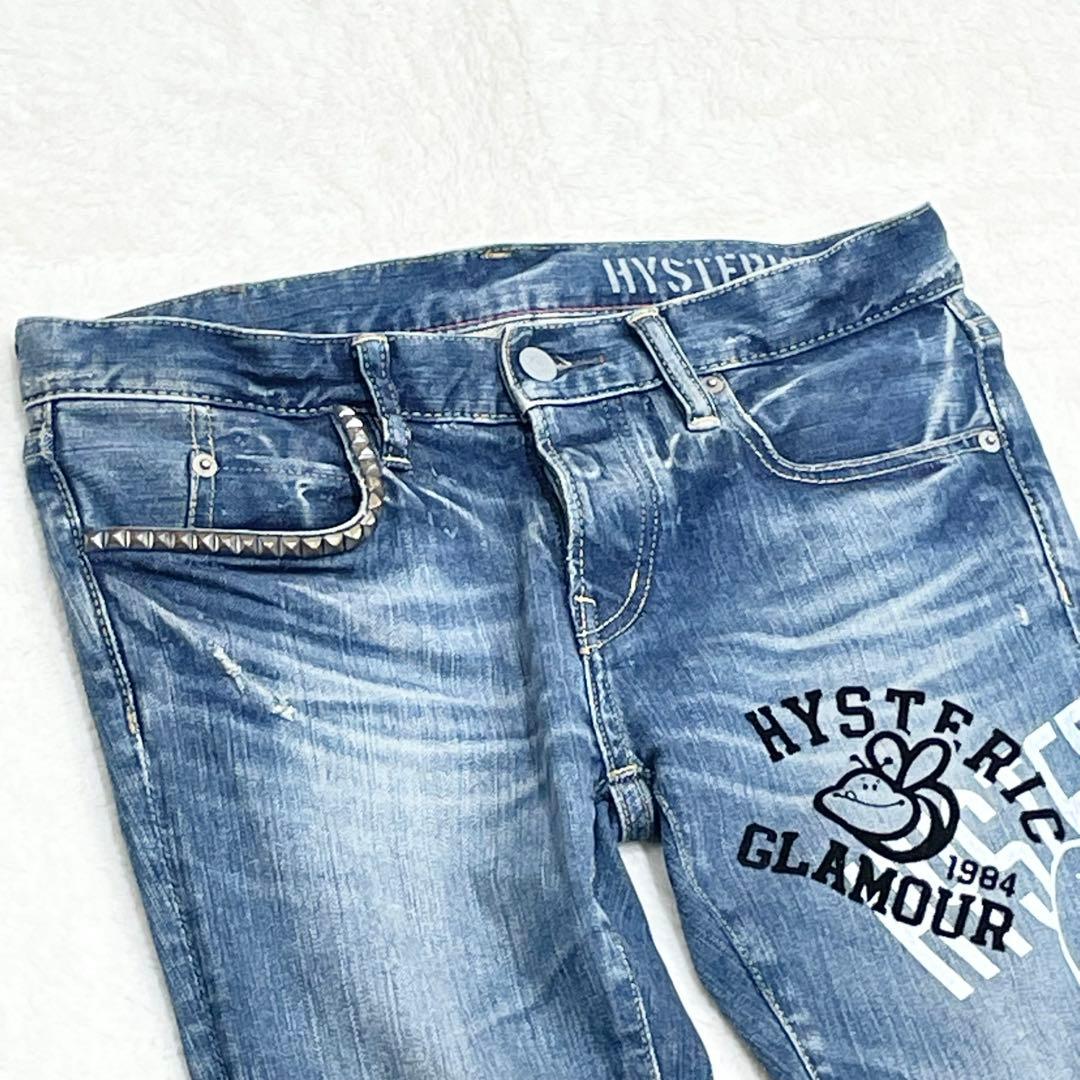 ヒステリックグラマー　ヒスガール　プリント　スタッズ　デニム　総柄　S
