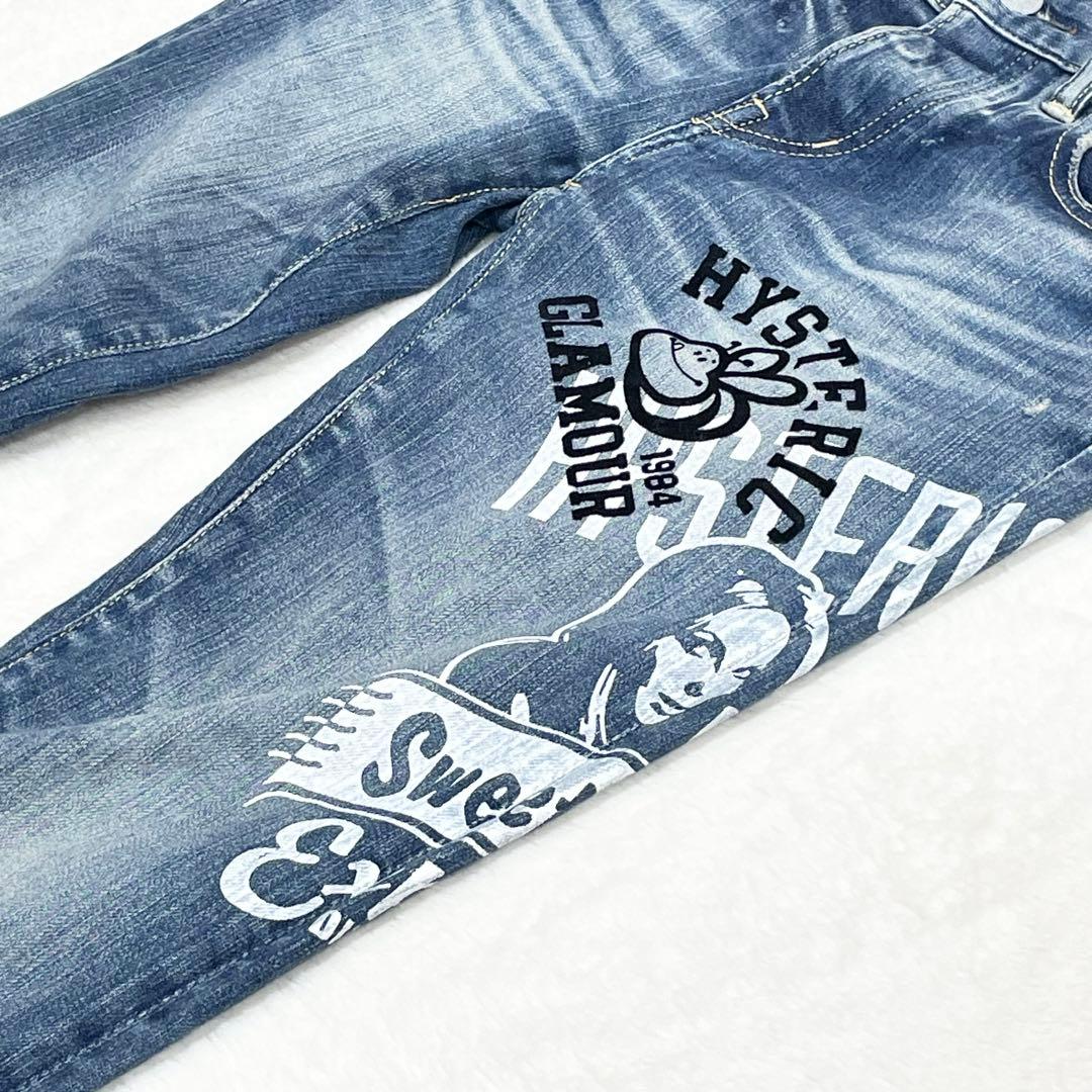 ヒステリックグラマー　ヒスガール　プリント　スタッズ　デニム　総柄　S