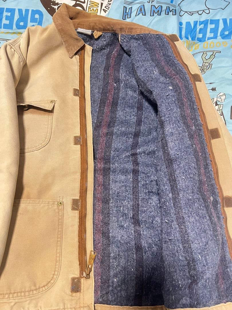 3日限定セール希少モデルCarhartt ベージュ ミシガンチョアコート ジップ