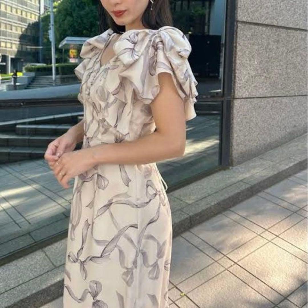 SNIDEL リボンスリーブデザインワンピース サイズ1